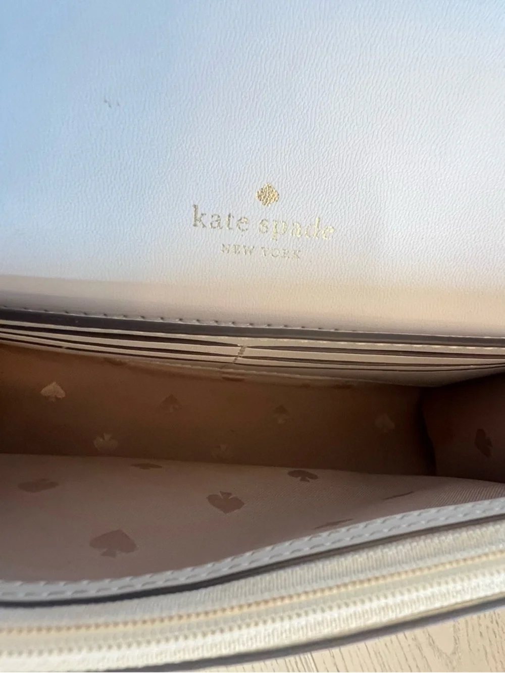 Kate Spade White Crossbody Bag with Gold Accents - Picture 4 of 6